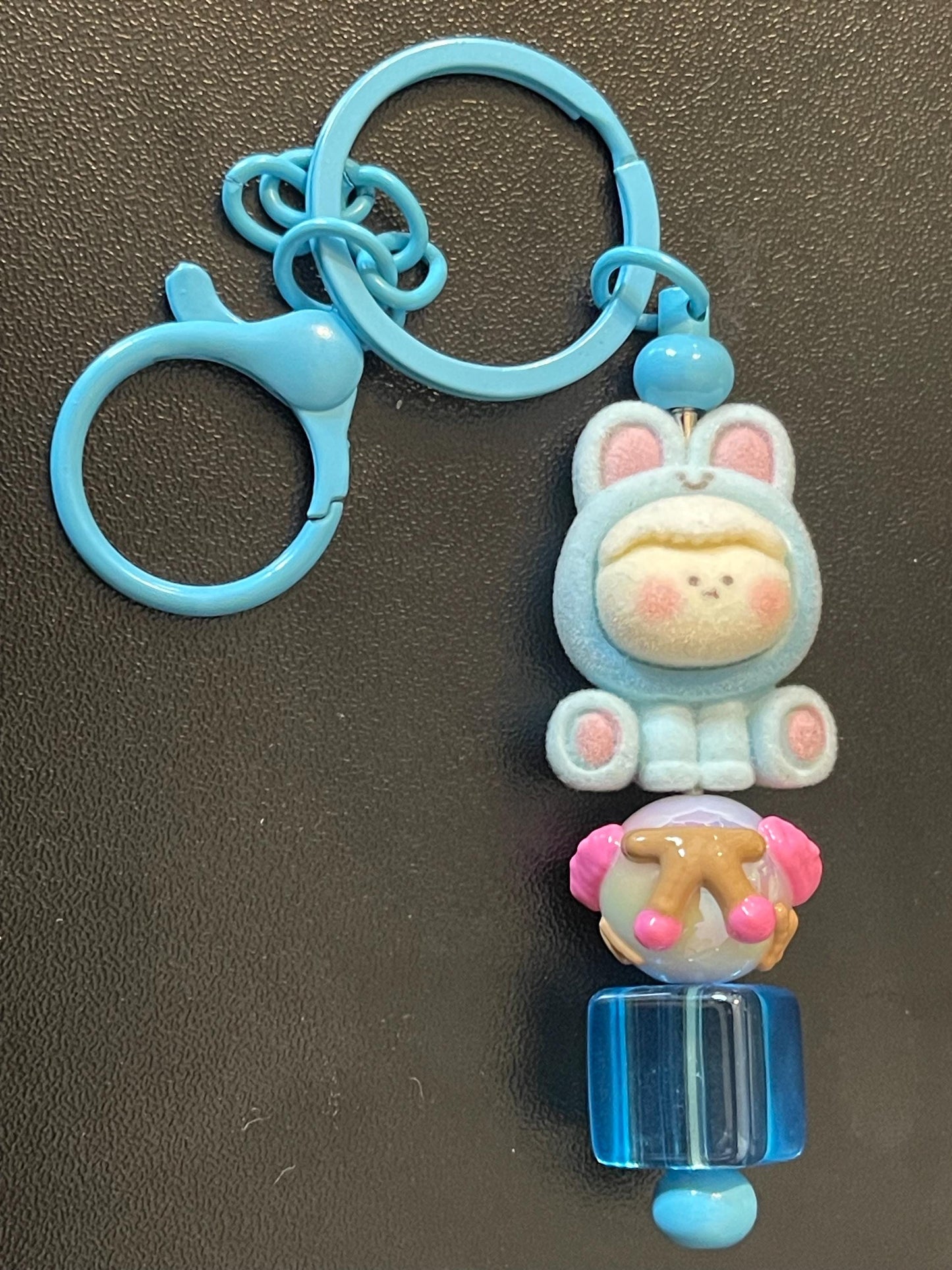 Blue Beaded Keychains