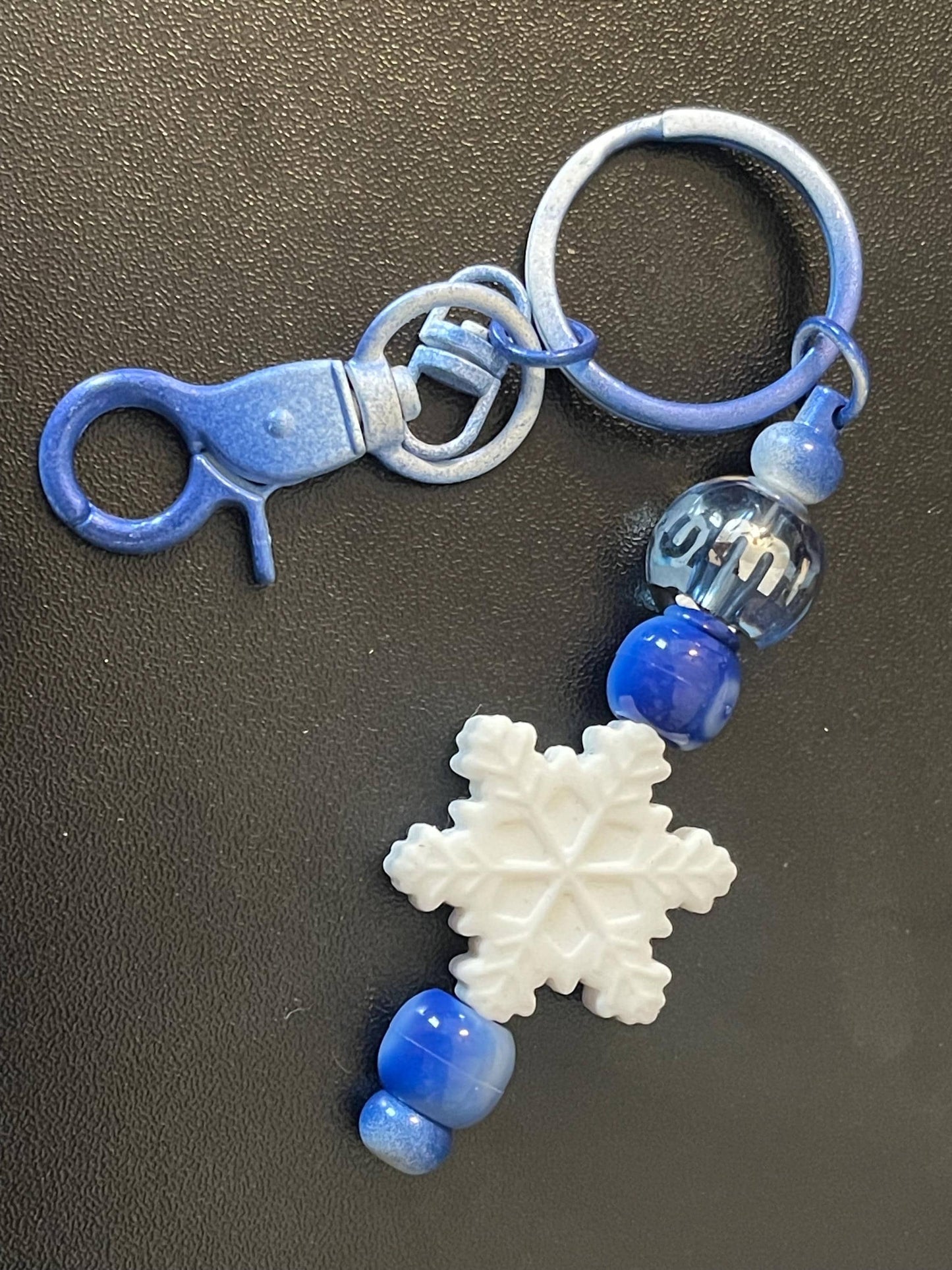 Blue Beaded Keychains