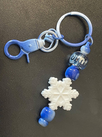 Blue Beaded Keychains