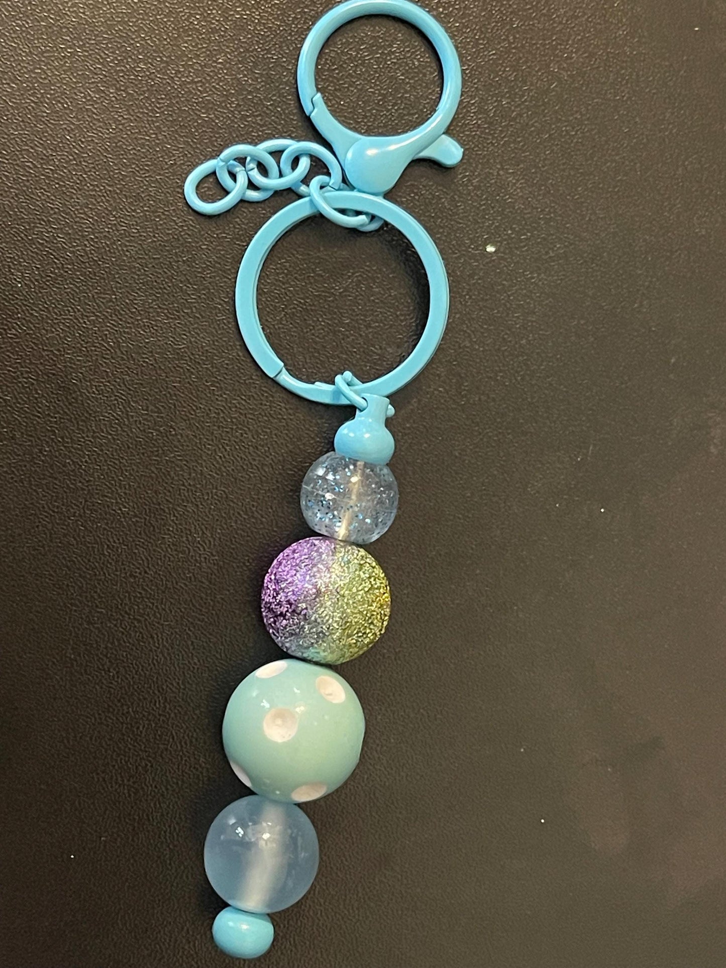 Blue Beaded Keychains