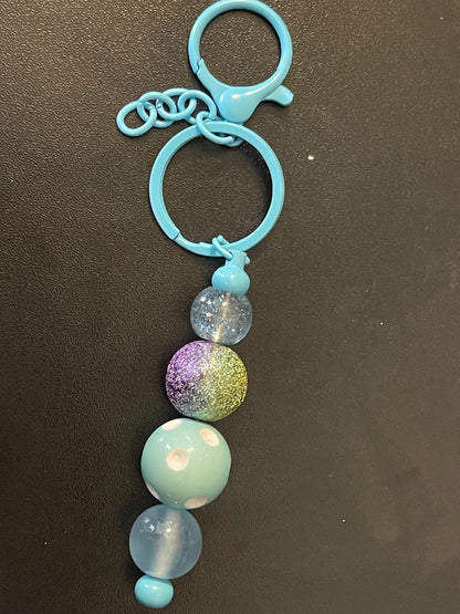 Blue Beaded Keychains