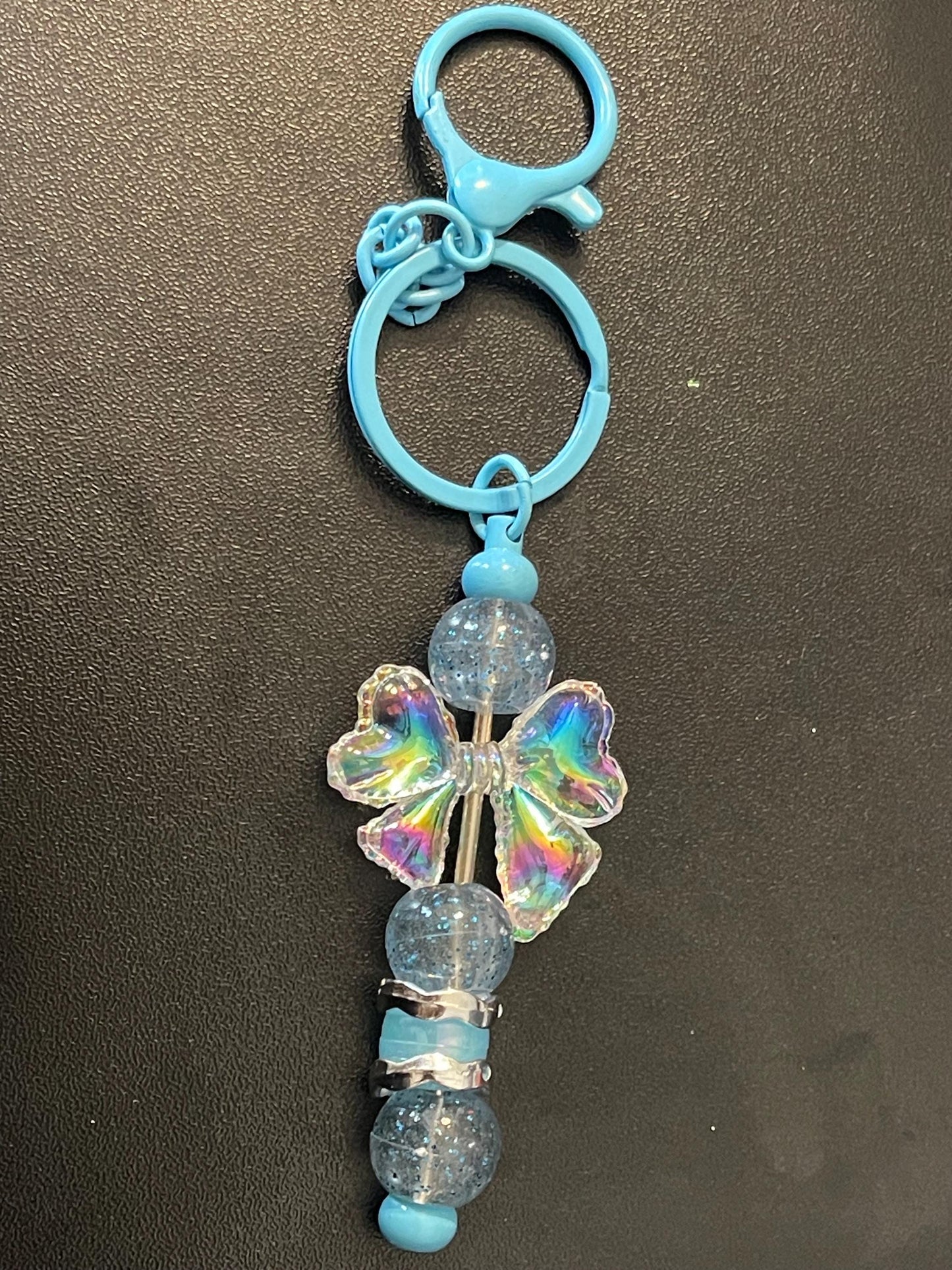 Blue Beaded Keychains