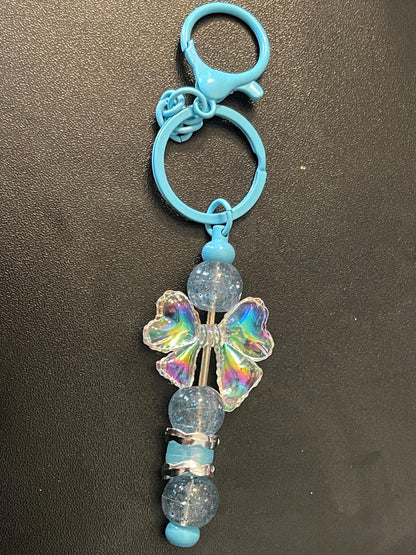 Blue Beaded Keychains
