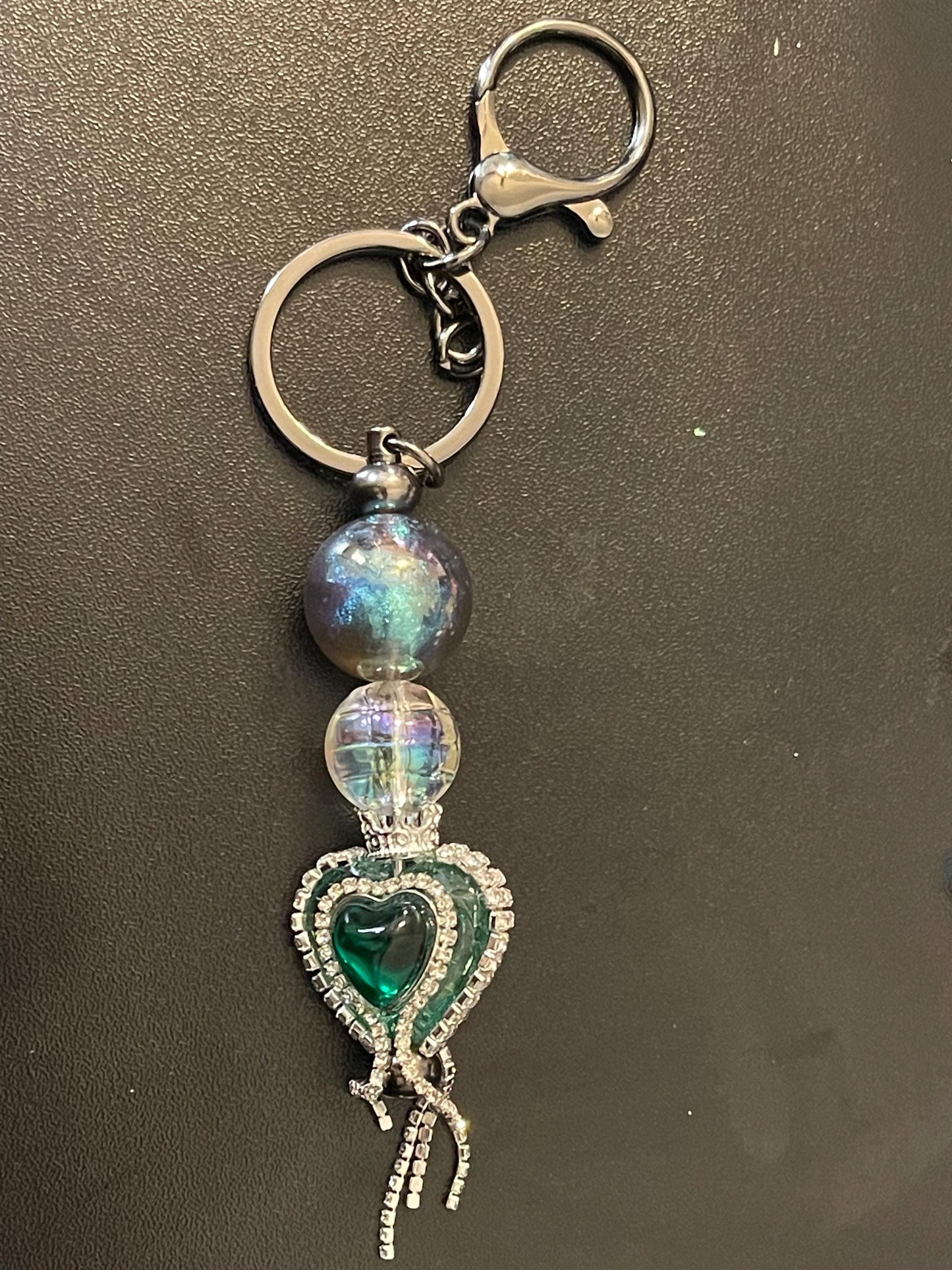 Silver Beaded Keychains