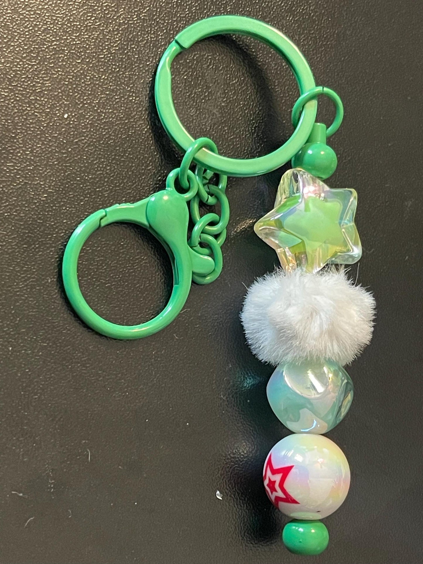 Green Beaded Keychains