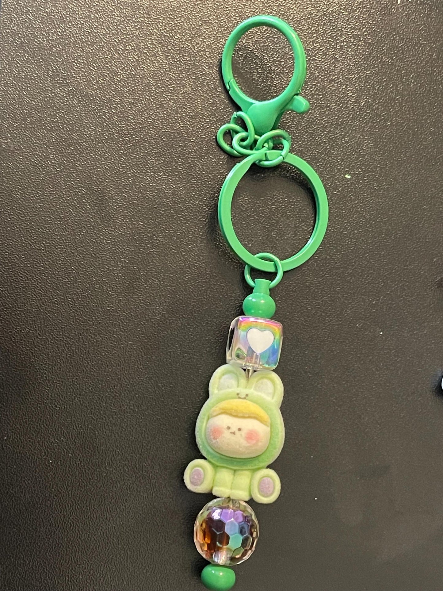 Green Beaded Keychains