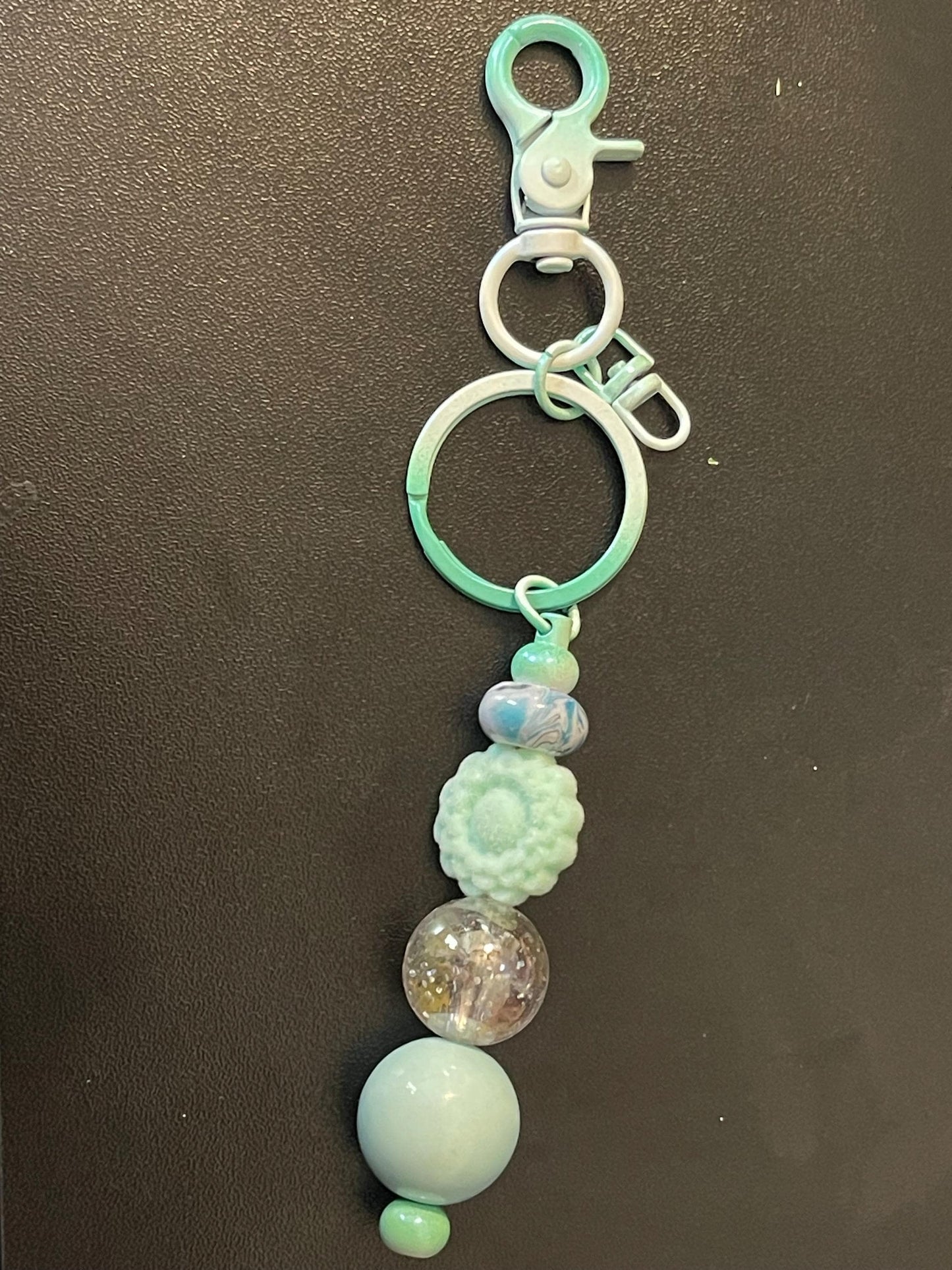 Green Beaded Keychains