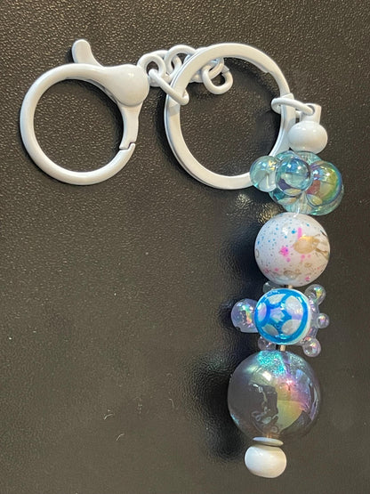 White Beaded Keychains