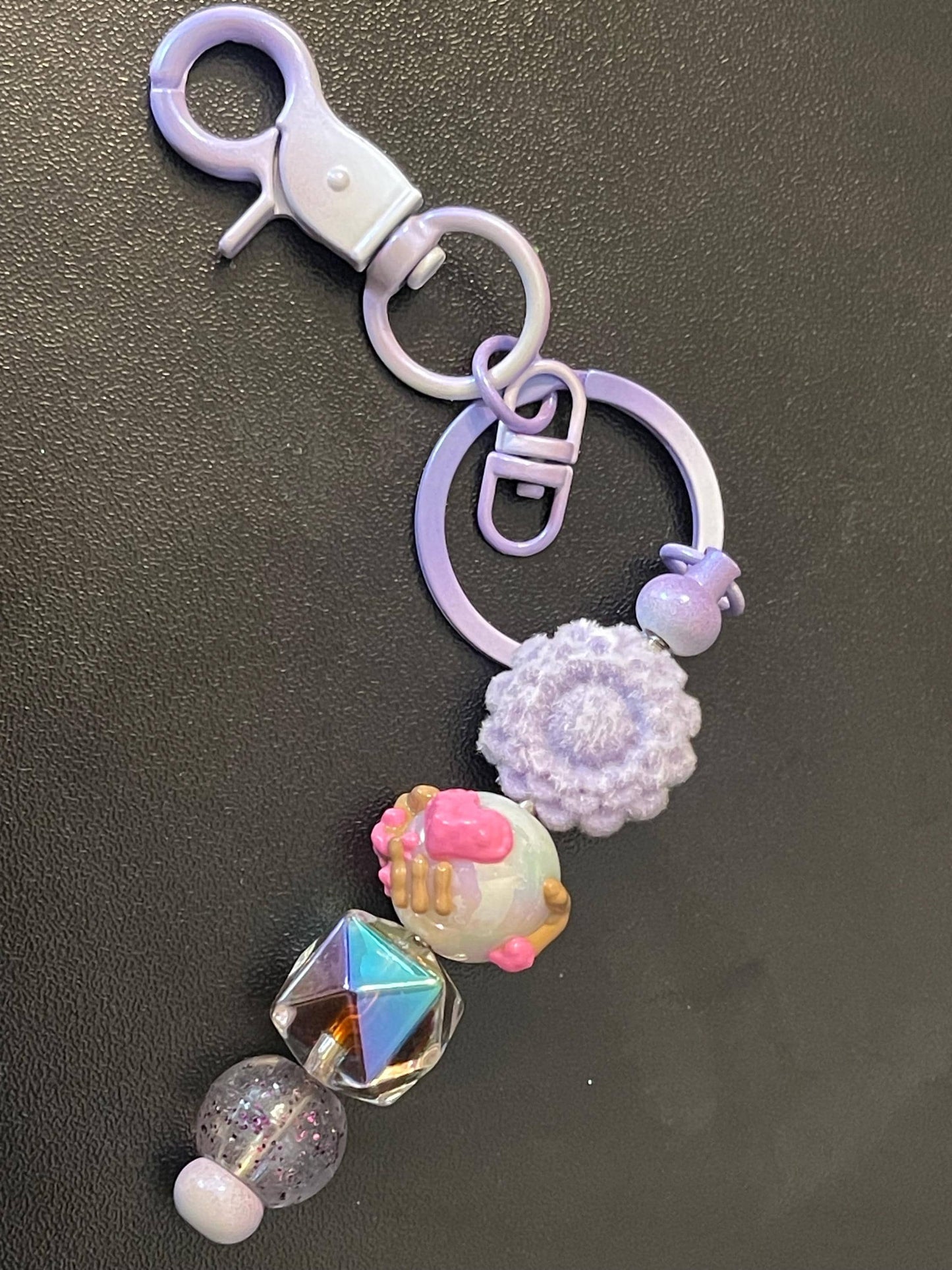 Purple Beaded Keychains