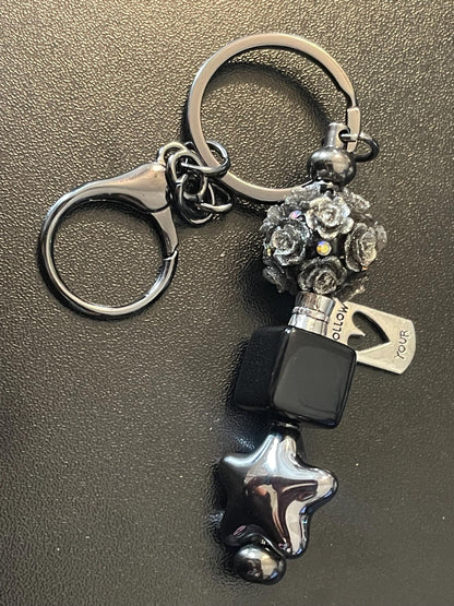 Black Beaded Keychains