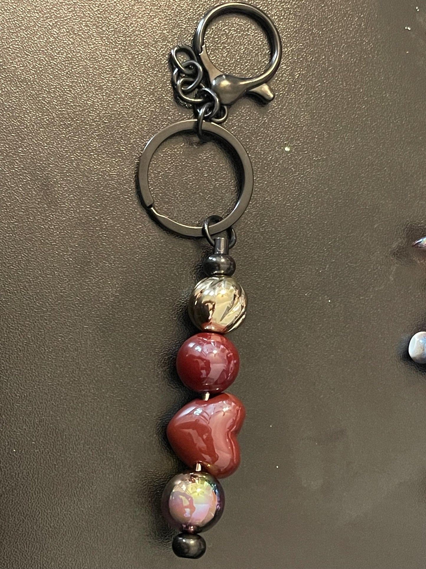 Black Beaded Keychains