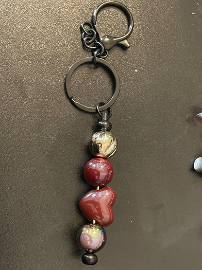 Black Beaded Keychains