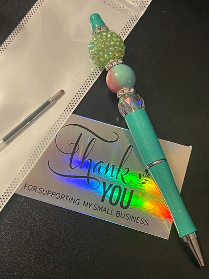 Blue Beaded Pens