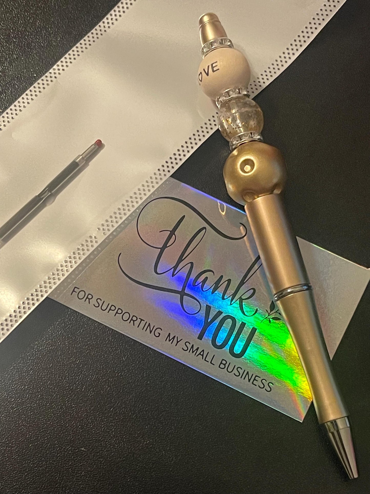 Gold Beaded Pens
