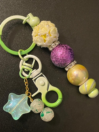 Green Beaded Keychains