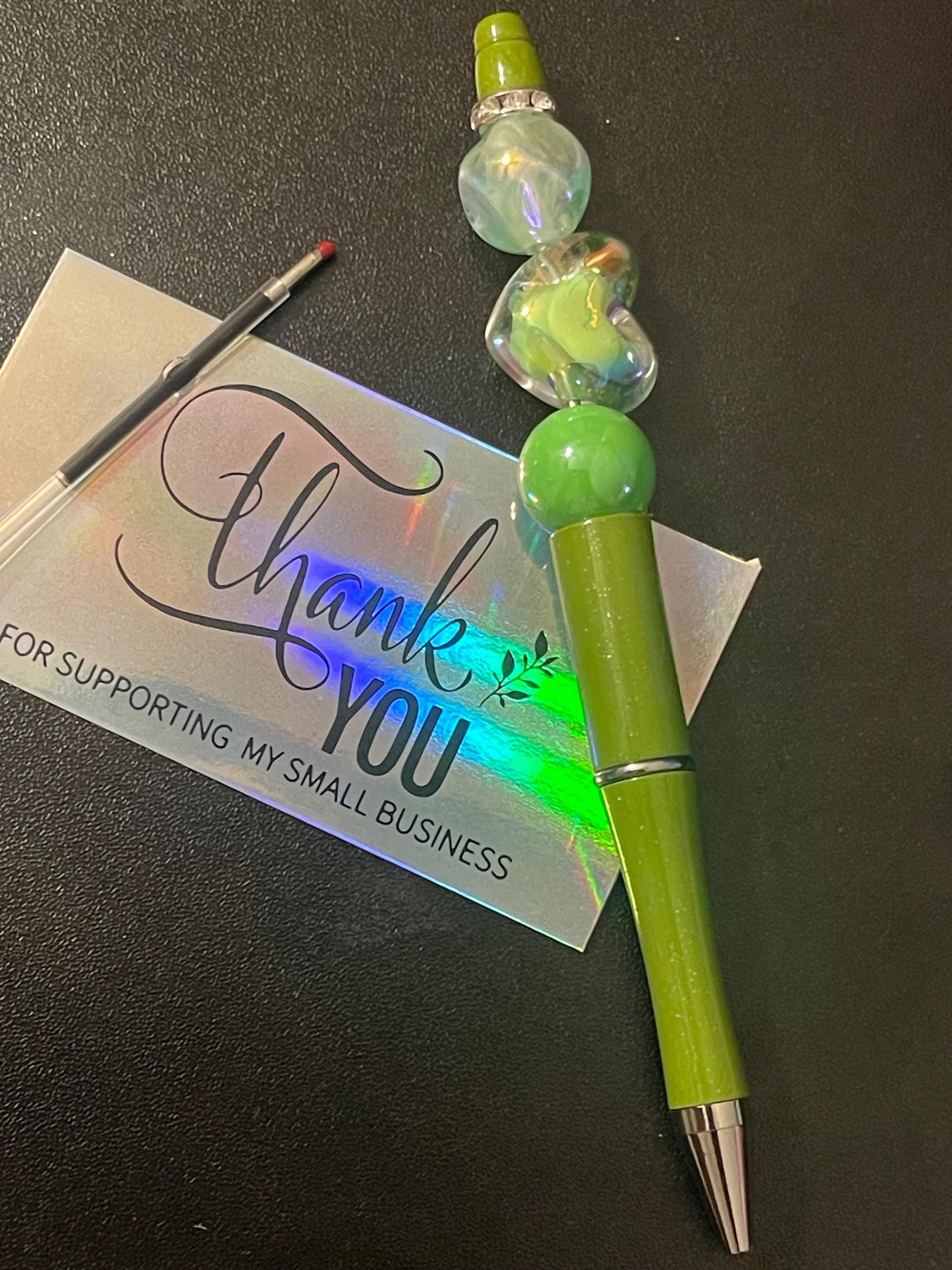Green Beaded Pens