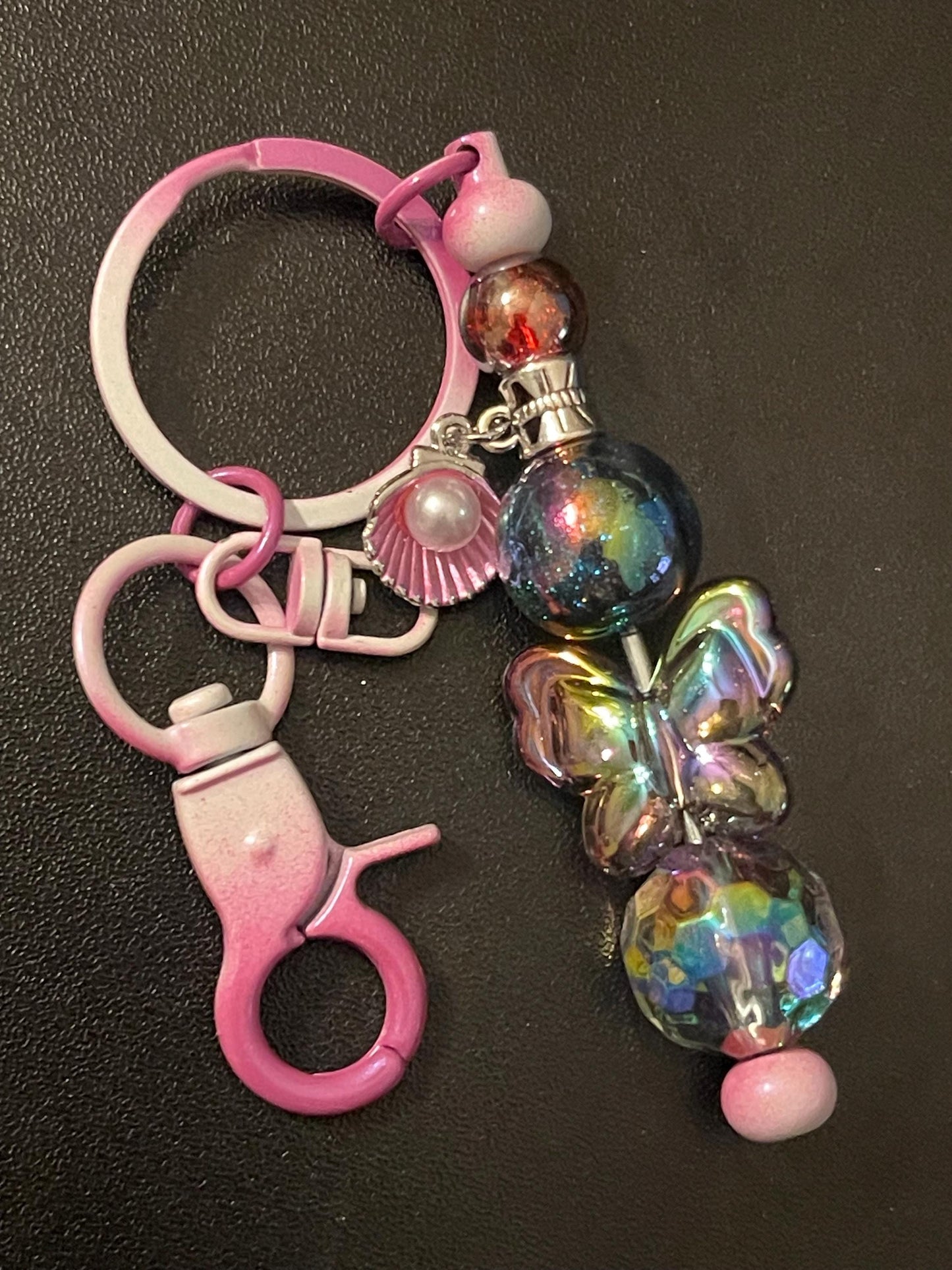 Pink Beaded Keychains