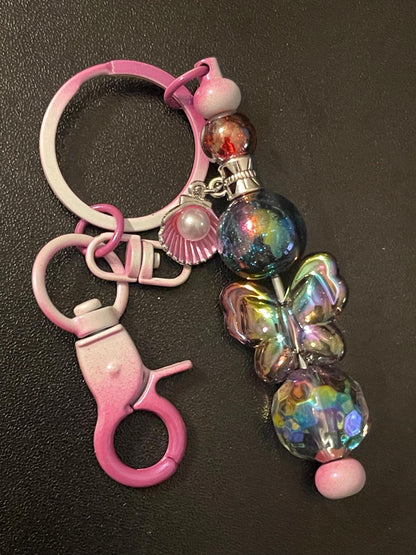 Pink Beaded Keychains