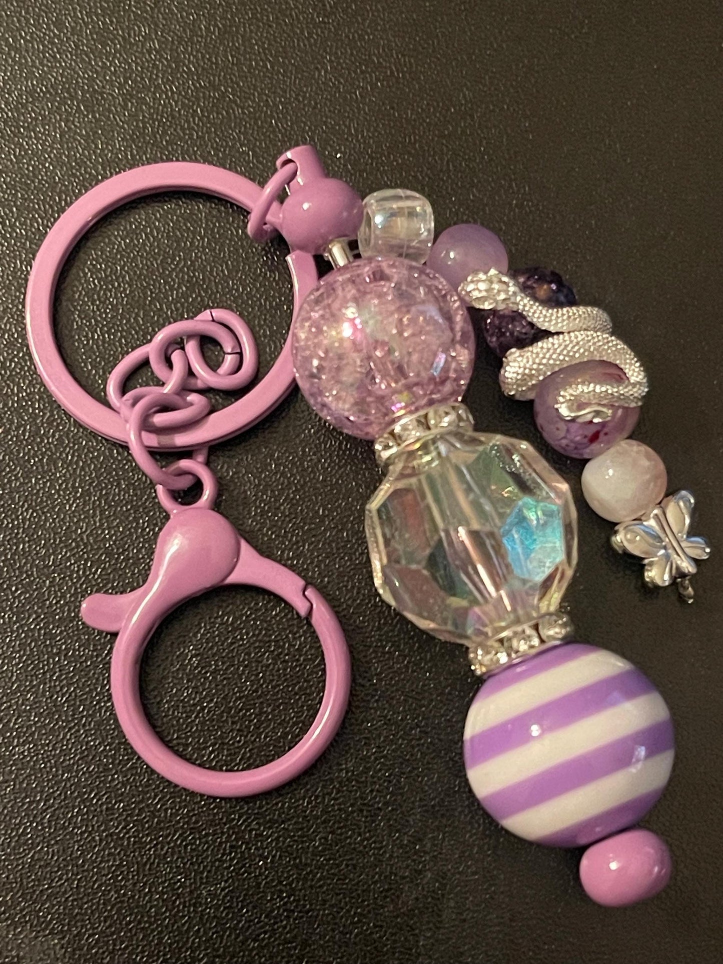 Purple Beaded Keychains