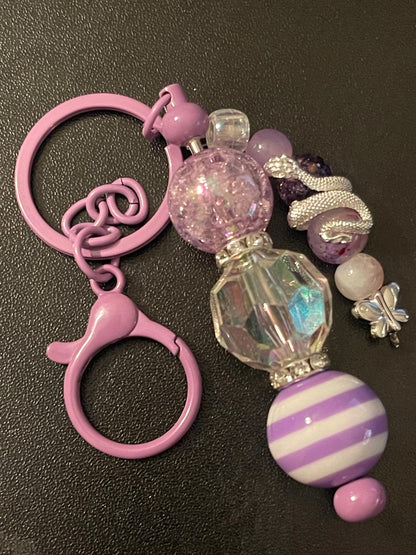 Purple Beaded Keychains