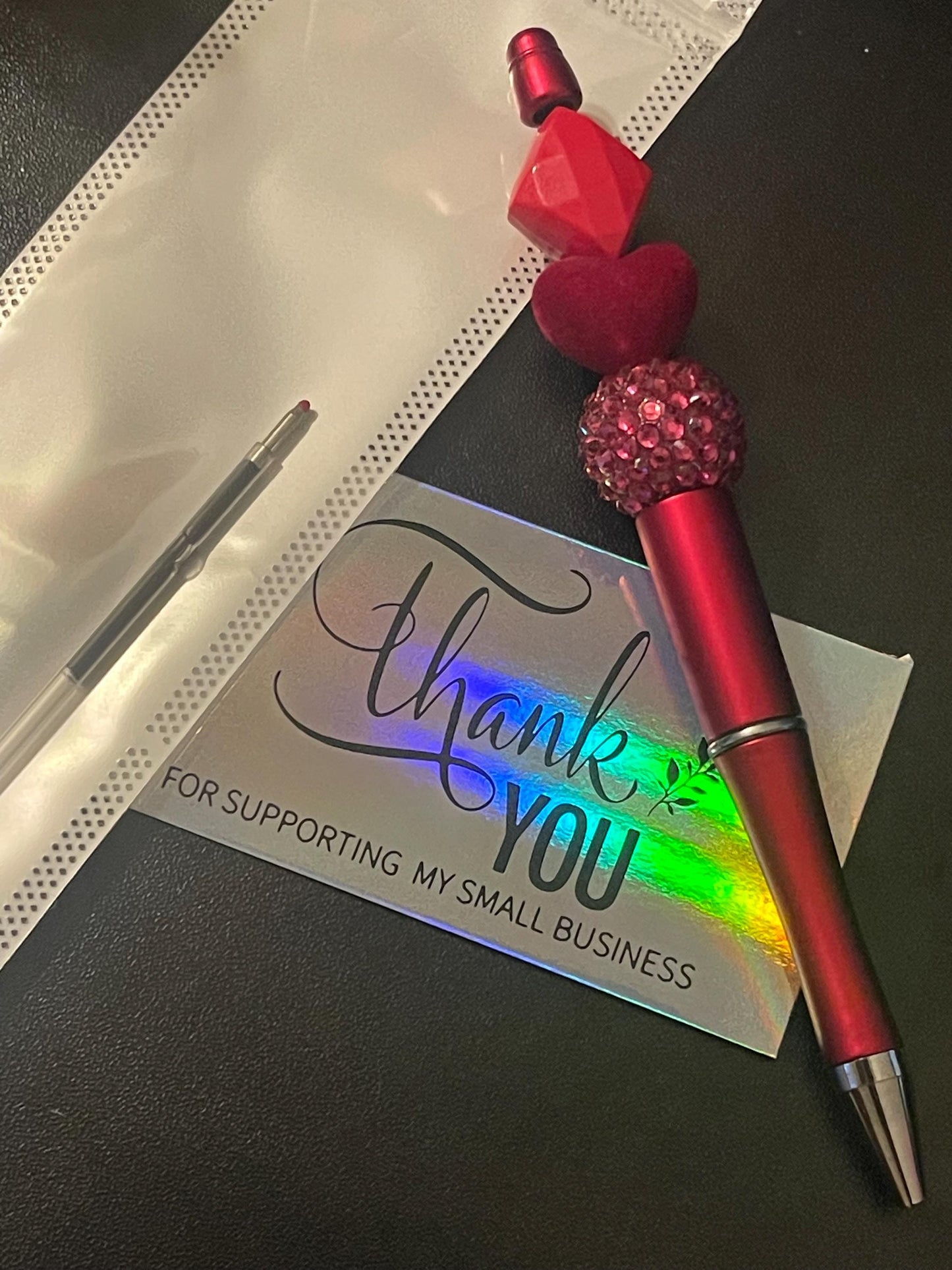Red Beaded Pens