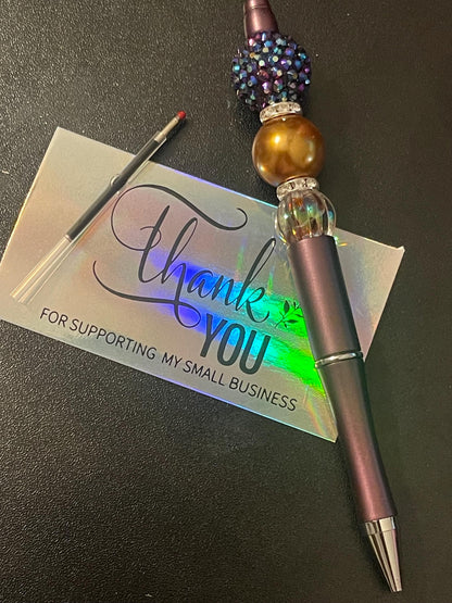Purple Beaded Pens