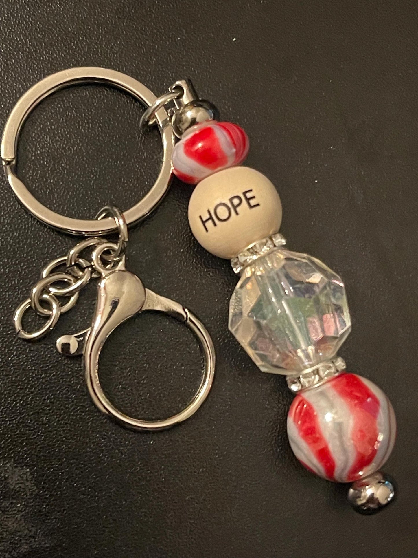Silver Beaded Keychains