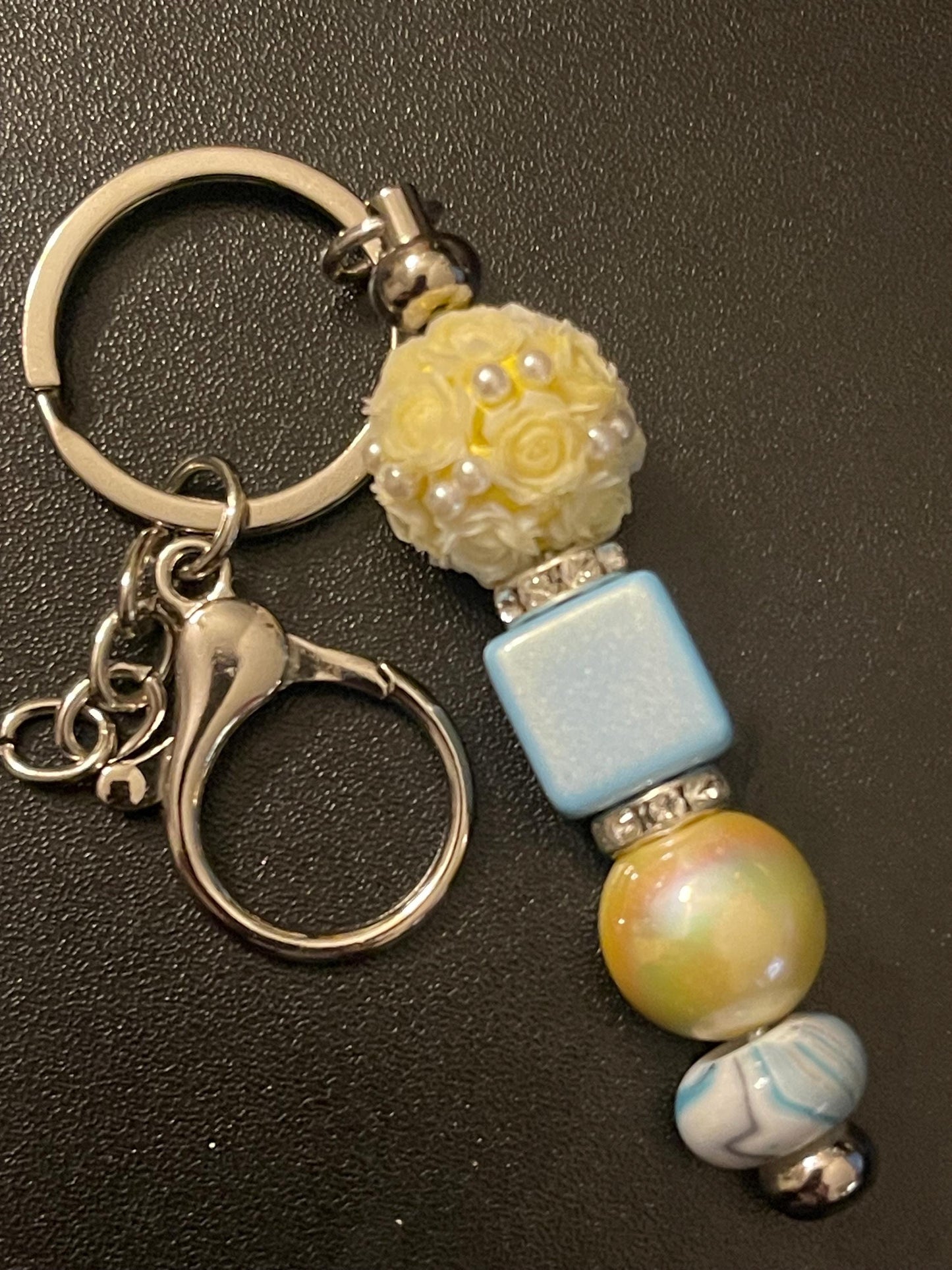 Silver Beaded Keychains