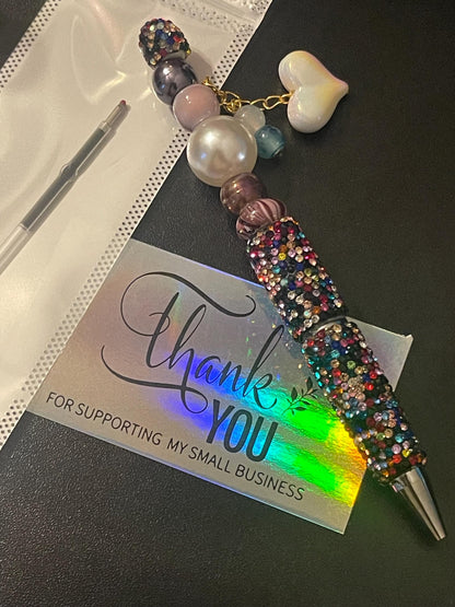Multicolor Rhinestoned Beaded Pens