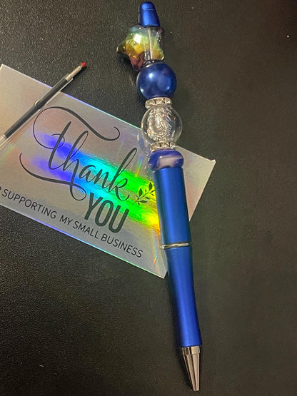 Blue Beaded Pens
