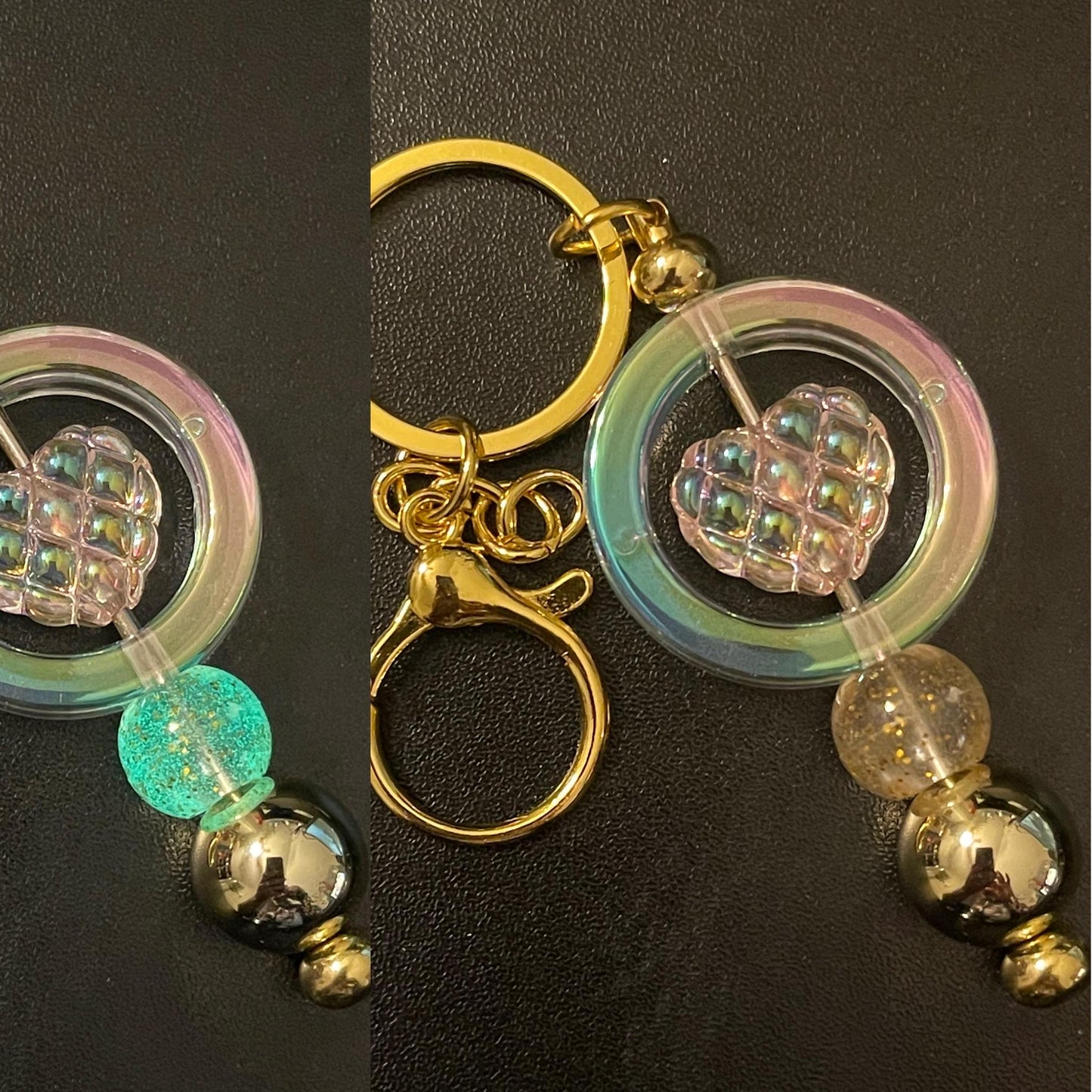 Gold Beaded Keychains