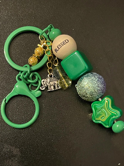 Green Beaded Keychains