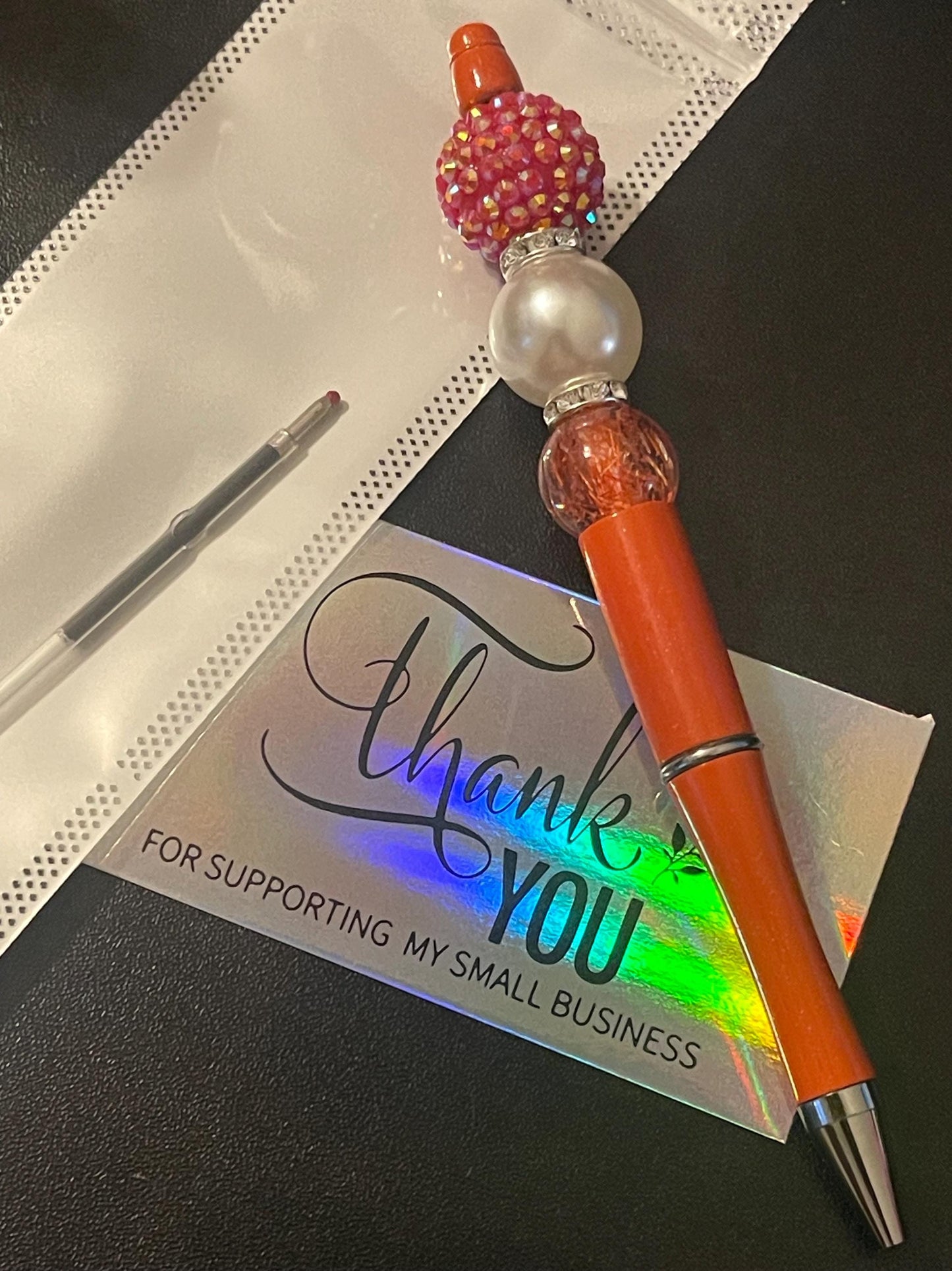 Orange Beaded Pens
