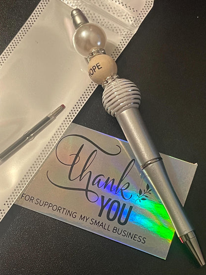 Silver Beaded Pens