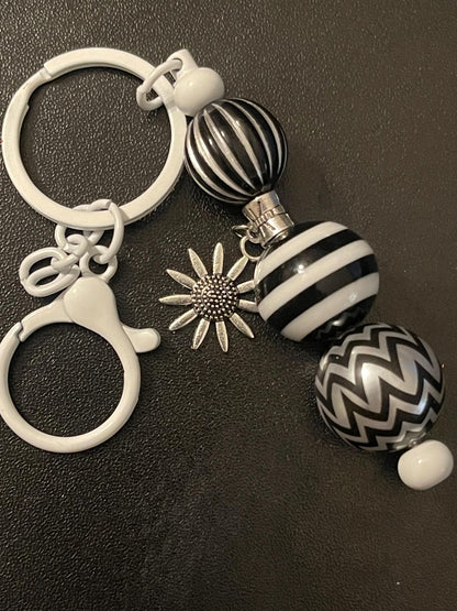 White Beaded Keychains