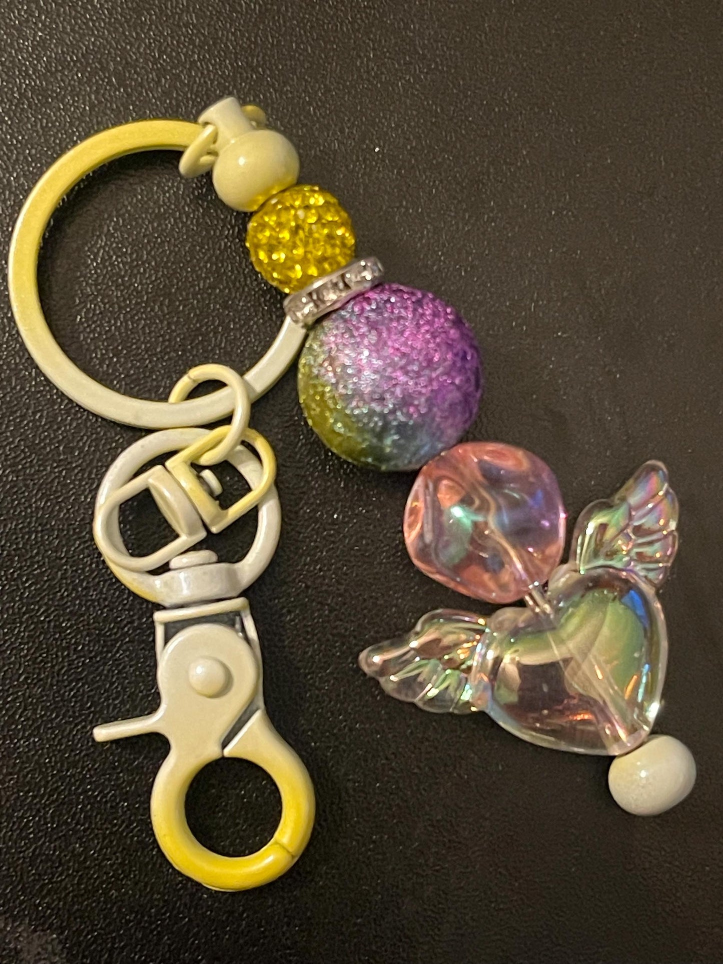 Yellow Beaded Keychains