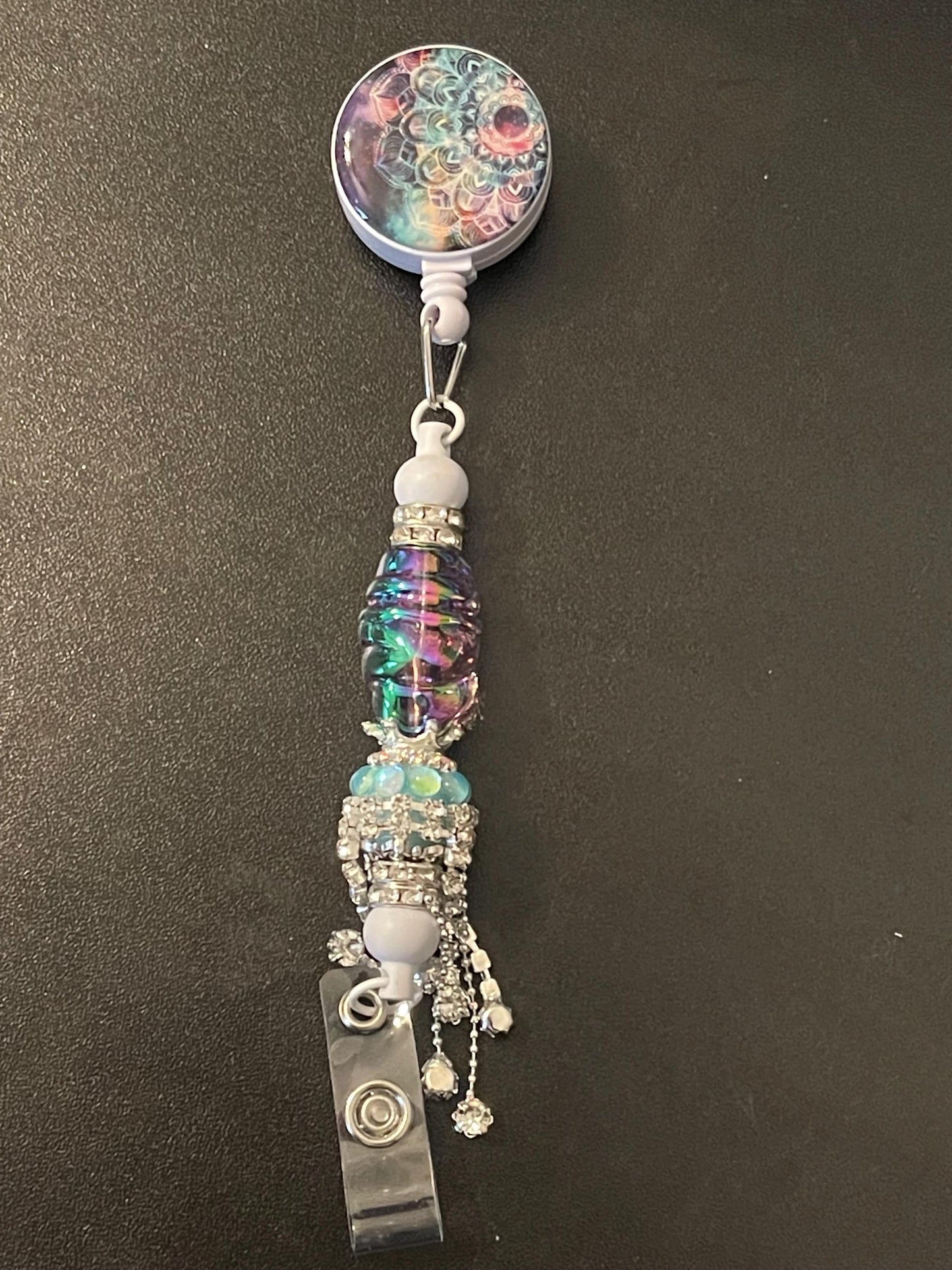 Beaded Clip-On ID Badge Reel