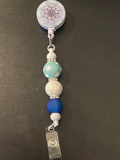 Beaded Clip-On ID Badge Reel
