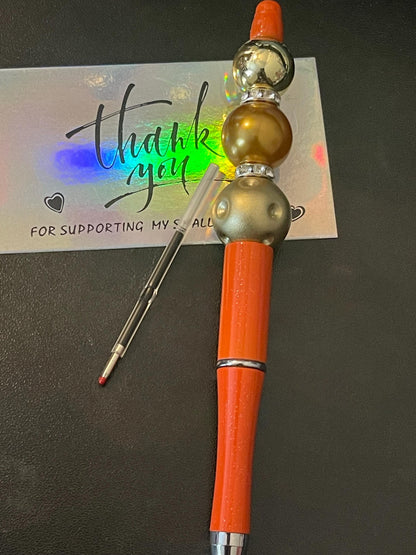 Orange Beaded Pens