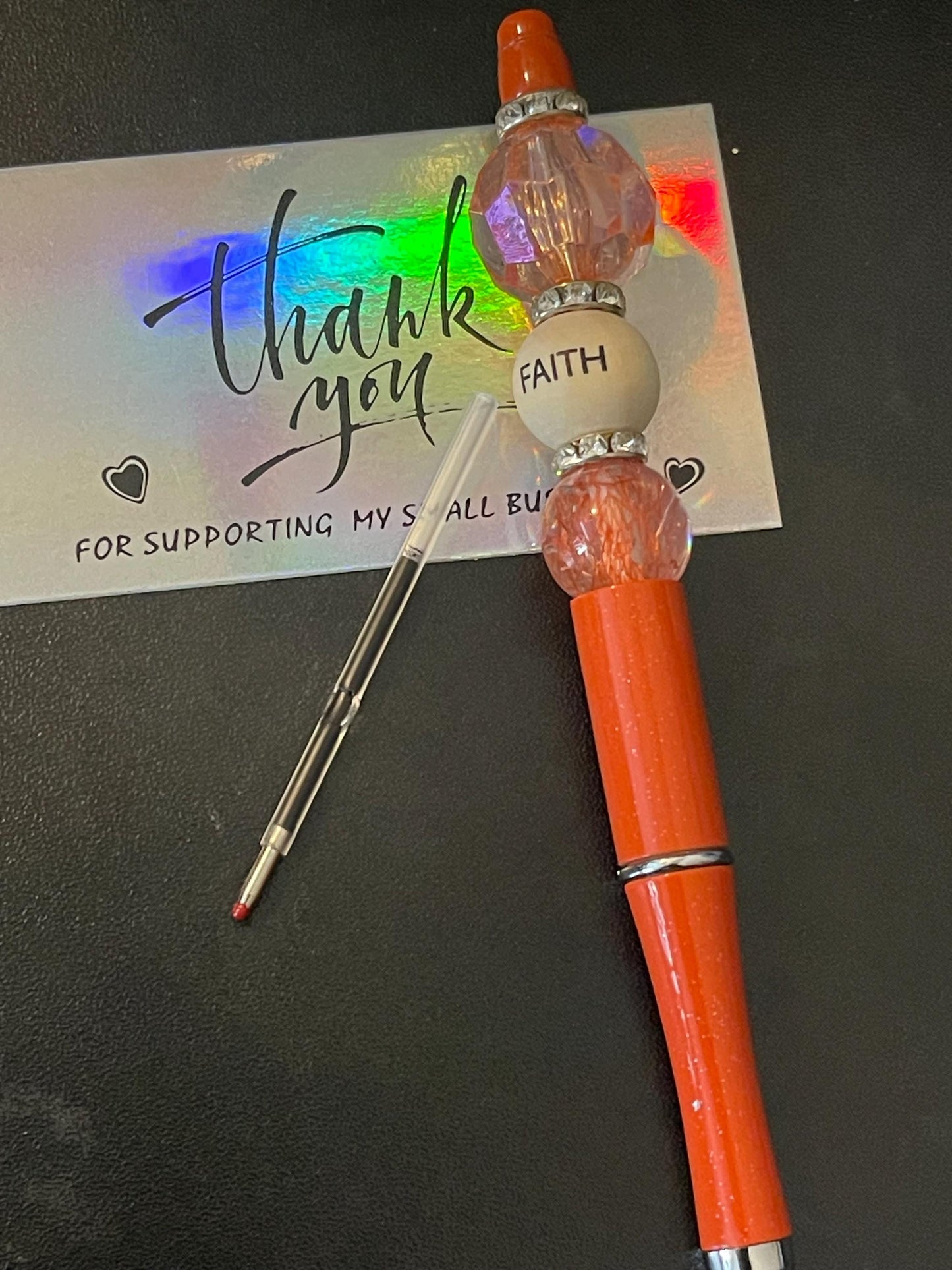 Orange Beaded Pens