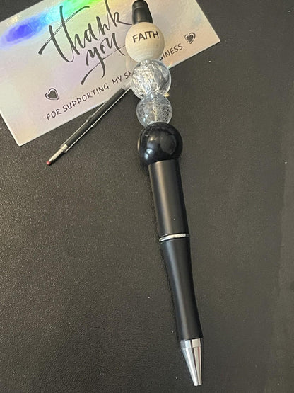 Black Beaded Pens