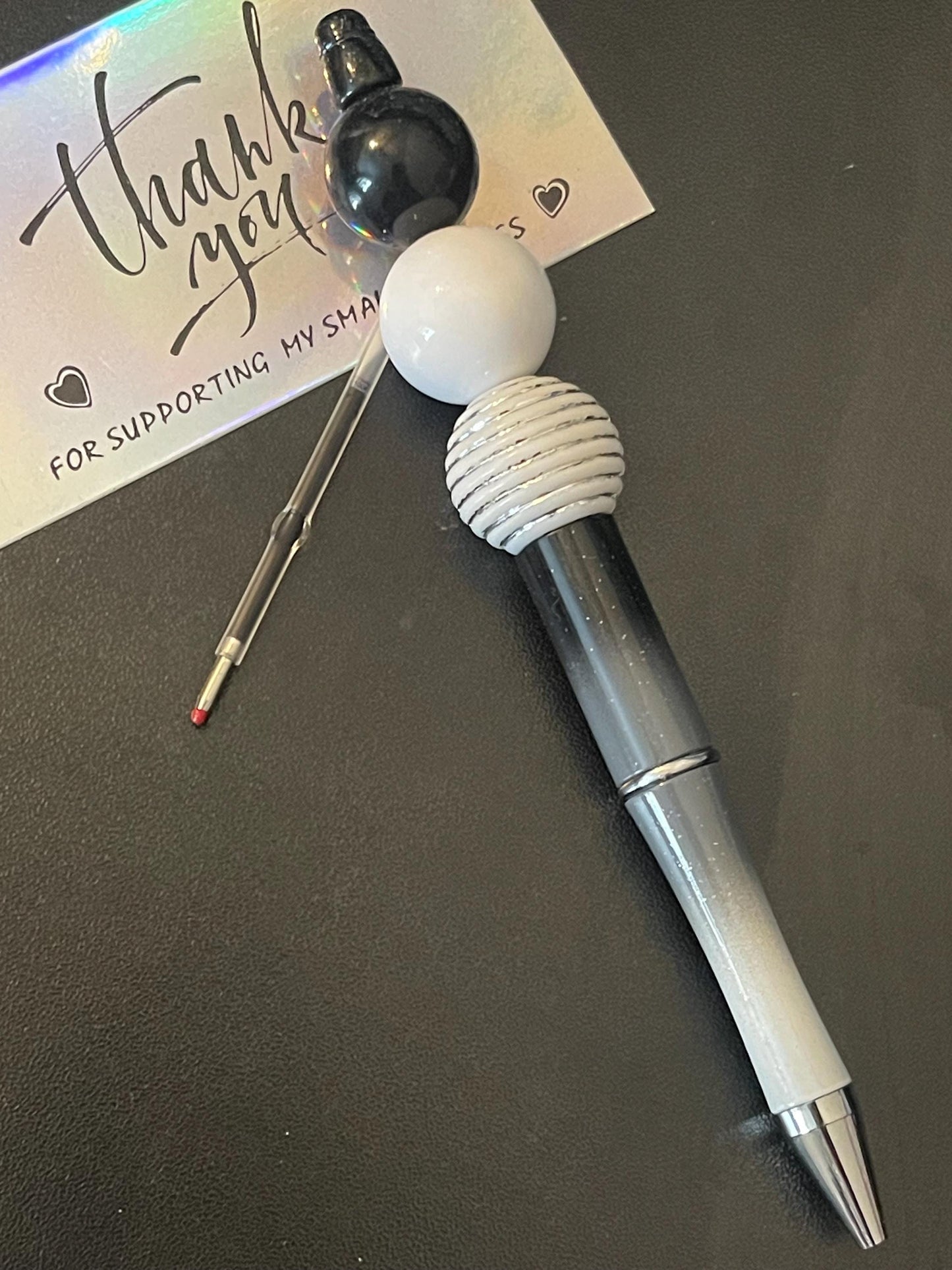 Black Beaded Pens
