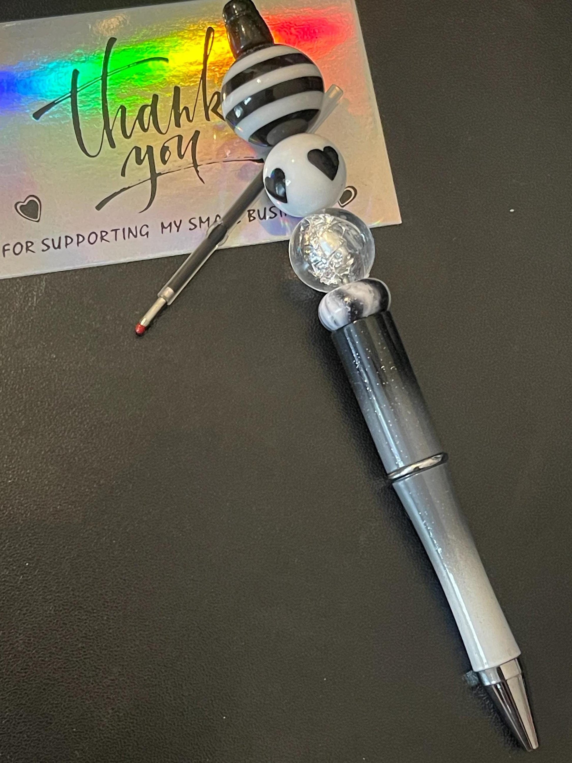 Black Beaded Pens