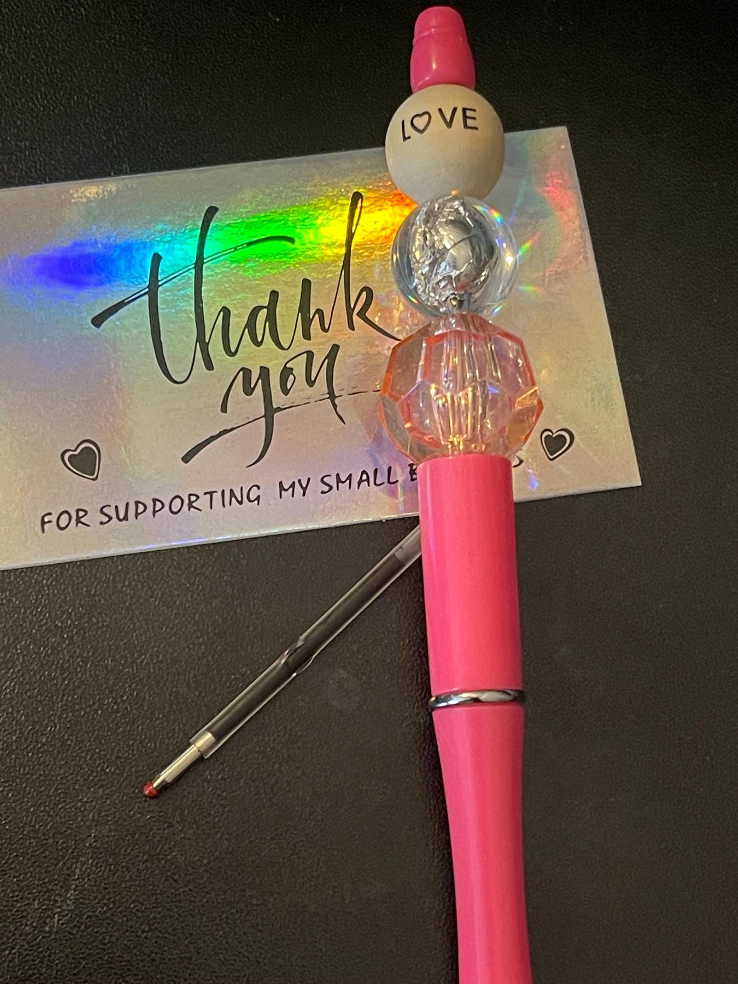 Pink Beaded Pens ext2