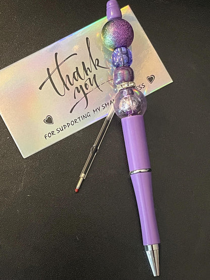 Purple Beaded Pens