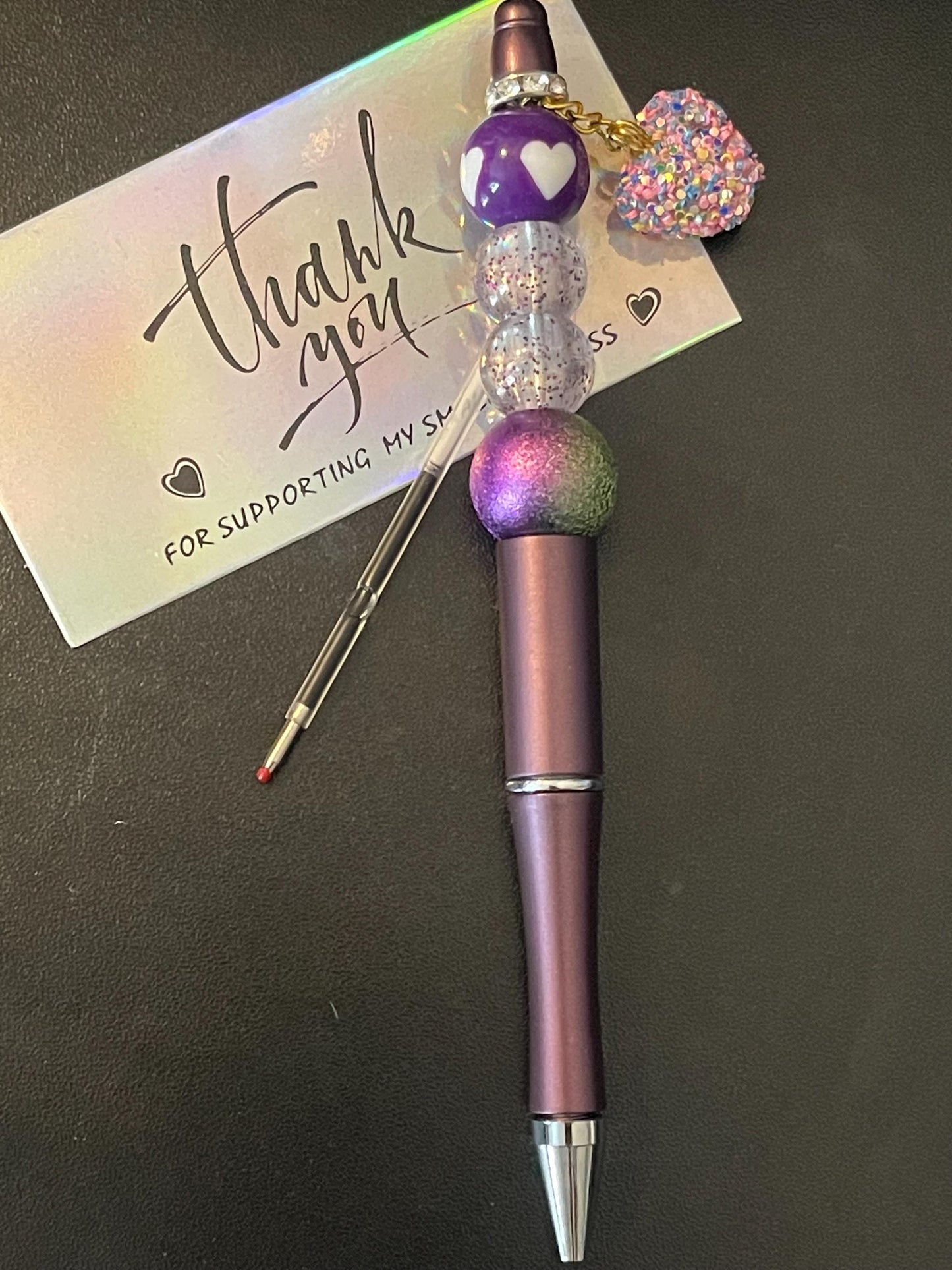 Purple Beaded Pens