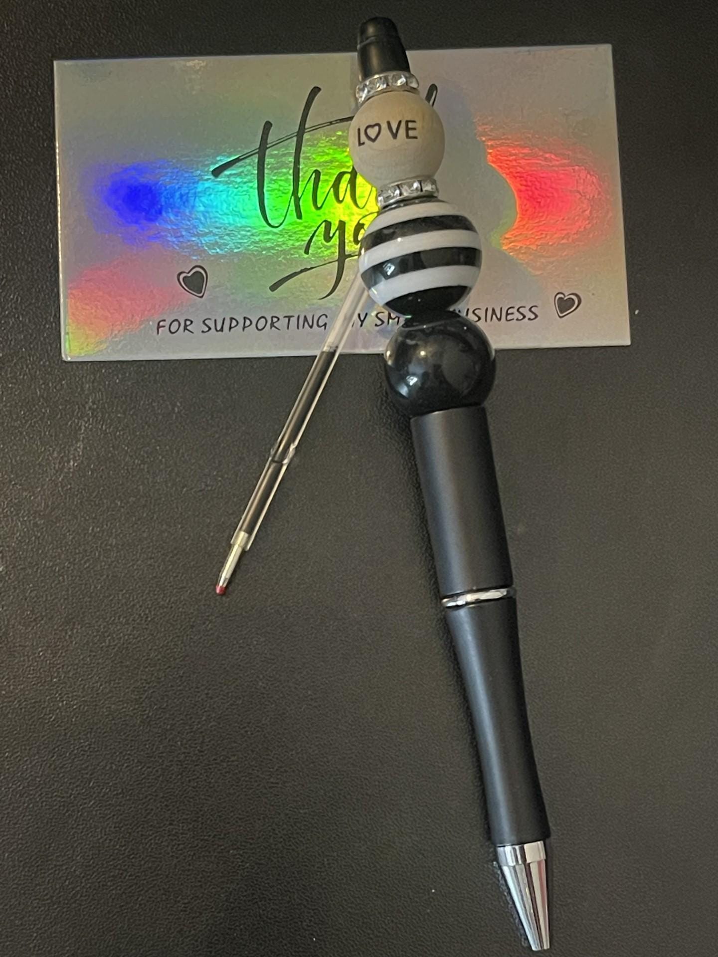 Black Beaded Pens