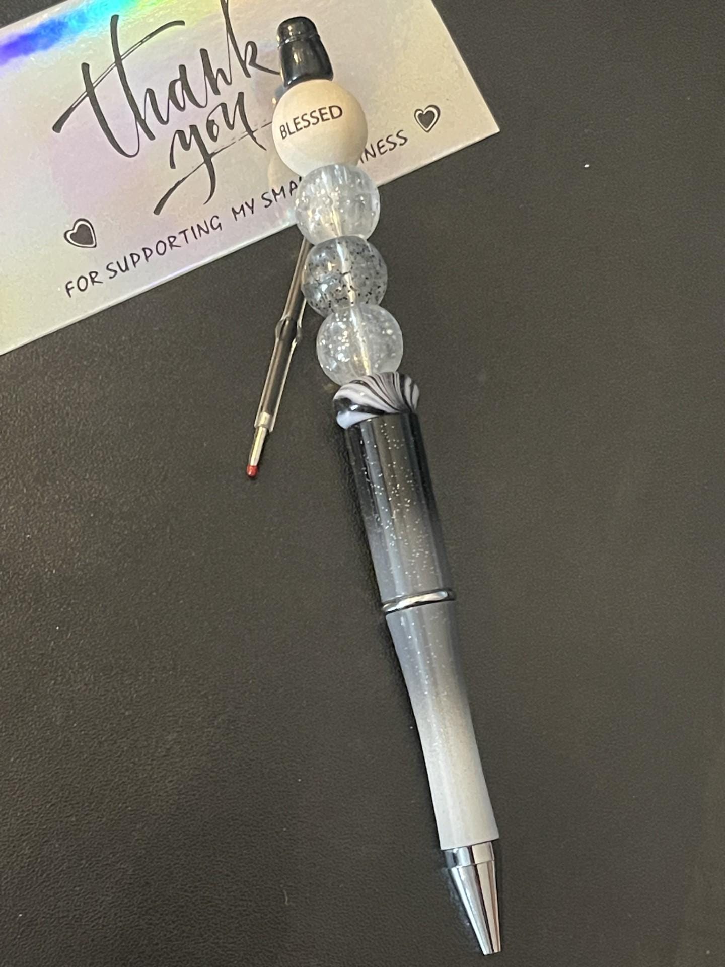 Black Beaded Pens