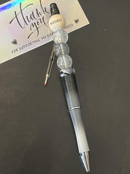 Black Beaded Pens
