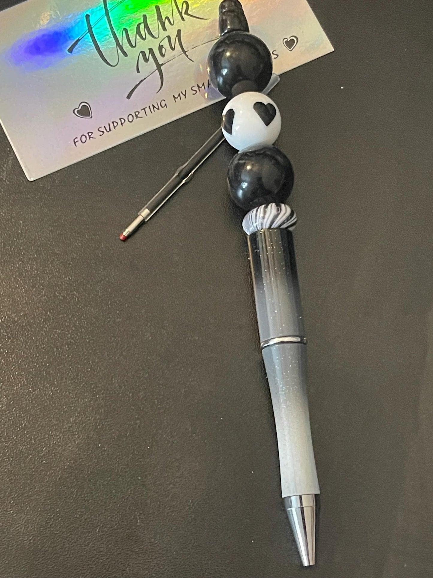 Black Beaded Pens